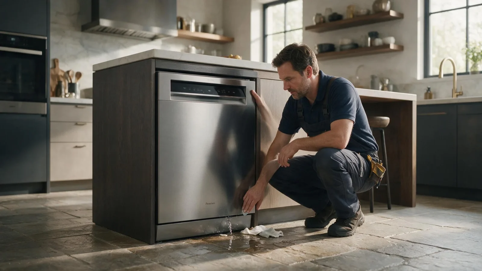Dishwasher leaking in a premium kitchen